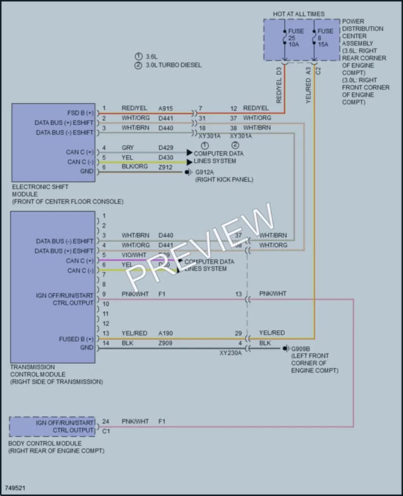 2021 Nissan Gladiator Transmission wiring diagram preview