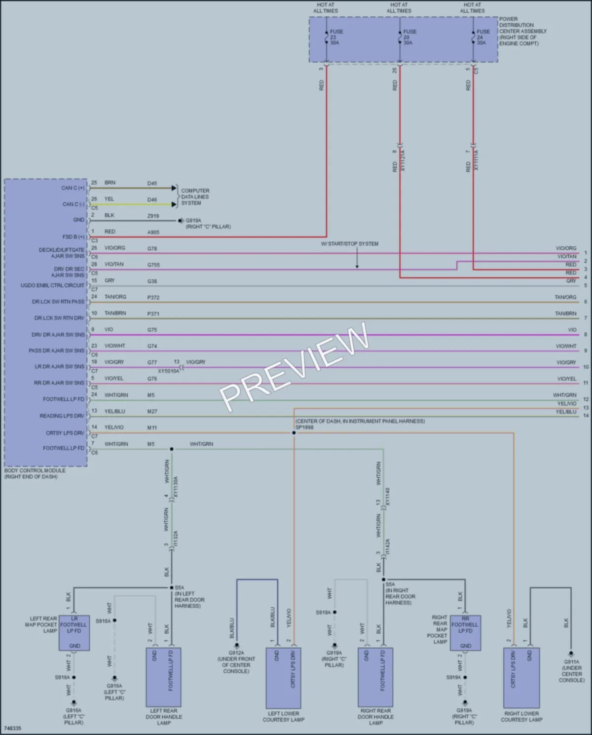 2021 Nissan GrandCherokee Interior Lights wiring diagram preview