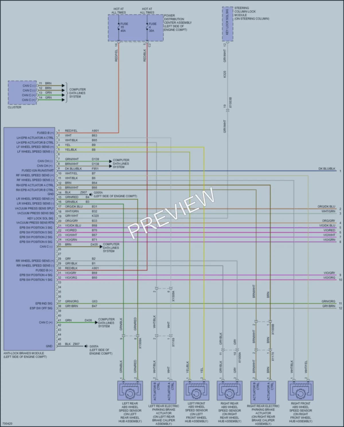 2021 Nissan Renegade Anti Lock Brakes wiring diagram preview