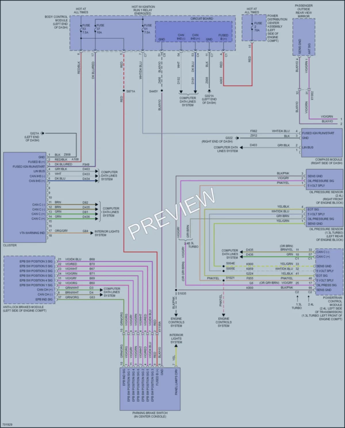 2021 Nissan Renegade Instrument Cluster wiring diagram preview