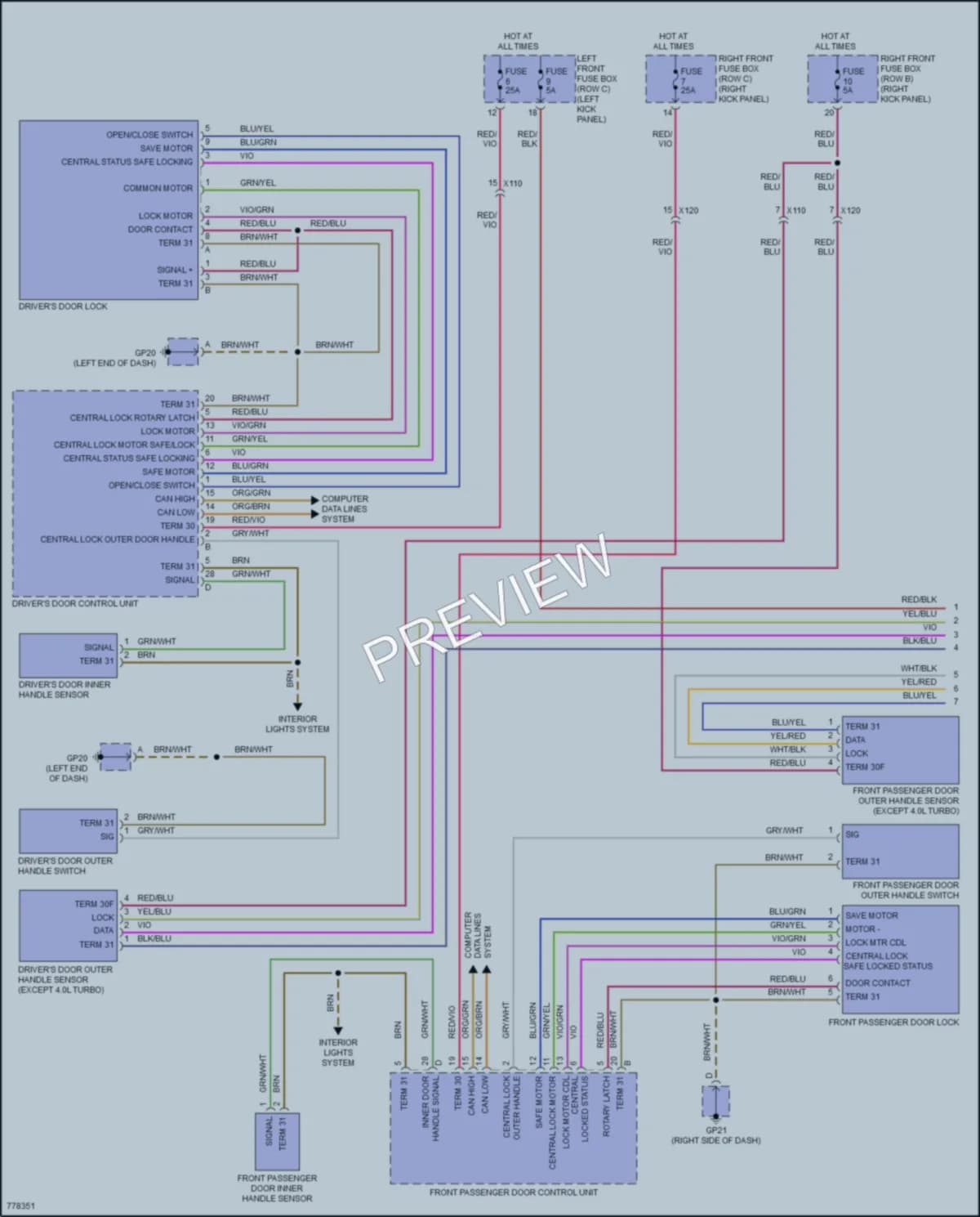 2021 Porsche 718Cayman Anti Theft wiring diagram preview
