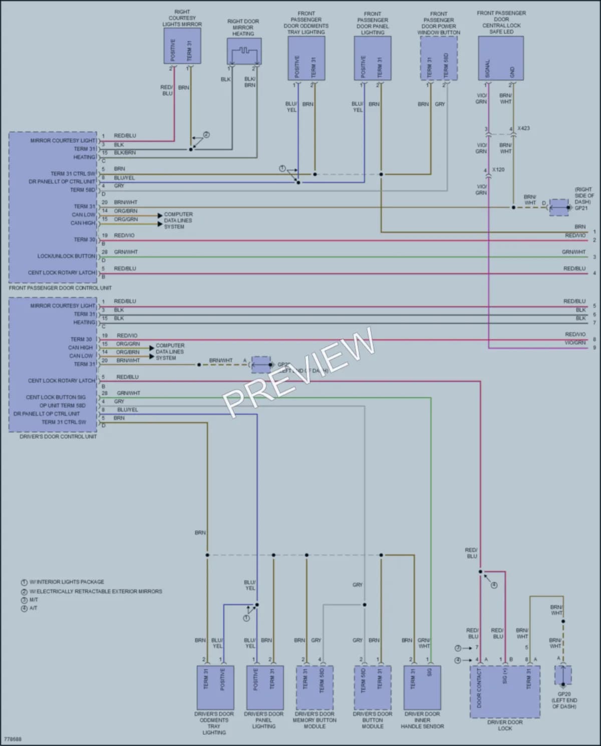 2021 Porsche 718Cayman Interior Lights wiring diagram preview