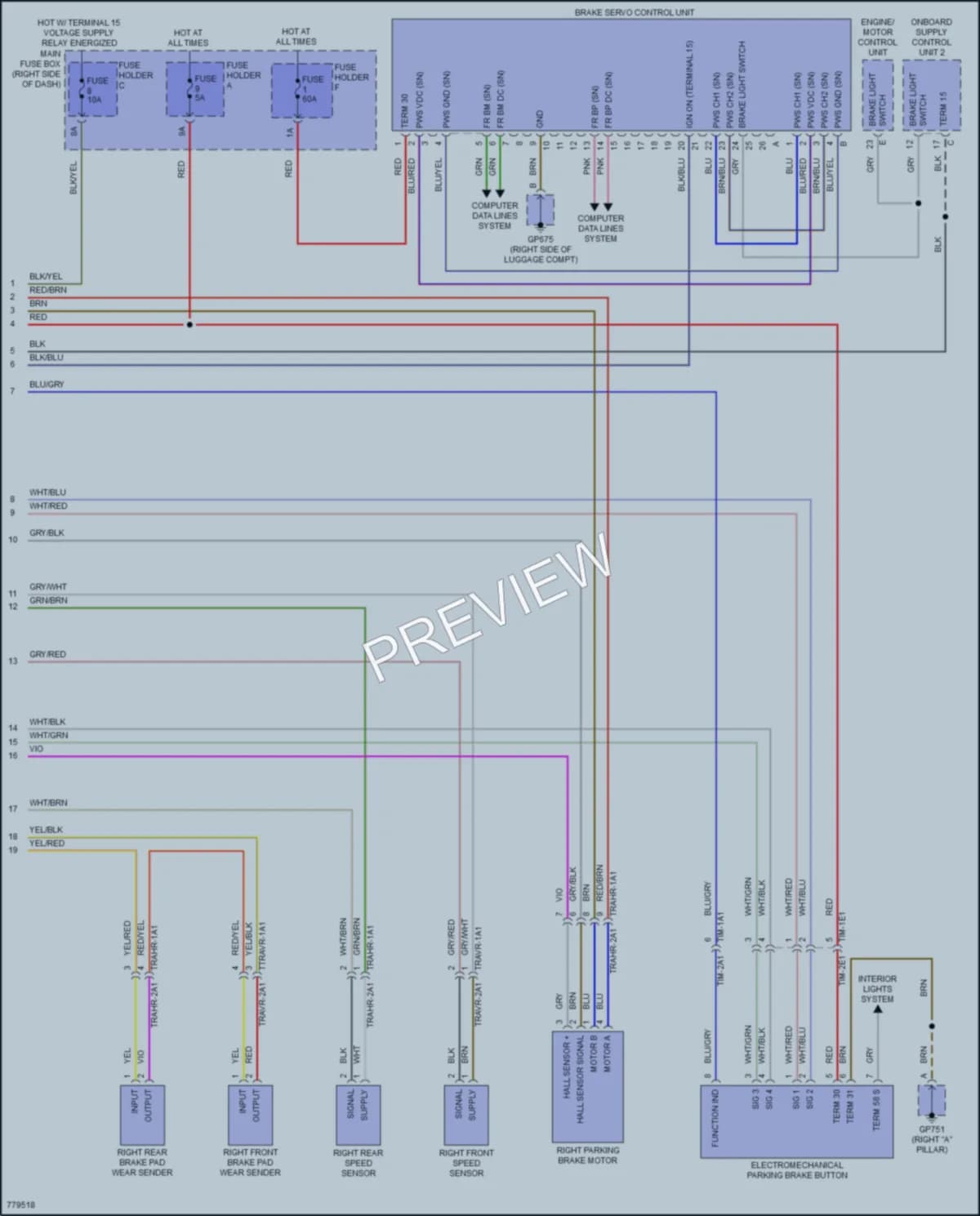 2021 Porsche 911 Anti Lock Brakes wiring diagram preview