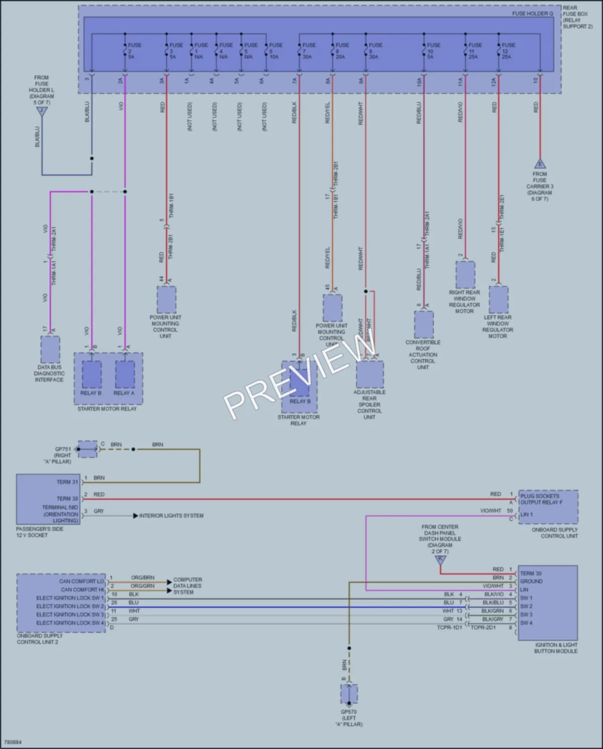 2021 Porsche 911 Power Distribution wiring diagram preview