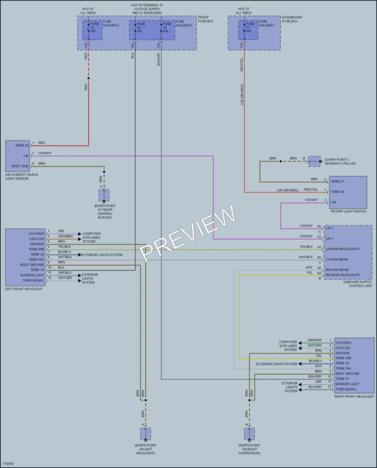 2021 Porsche Cayenne Headlights wiring diagram preview