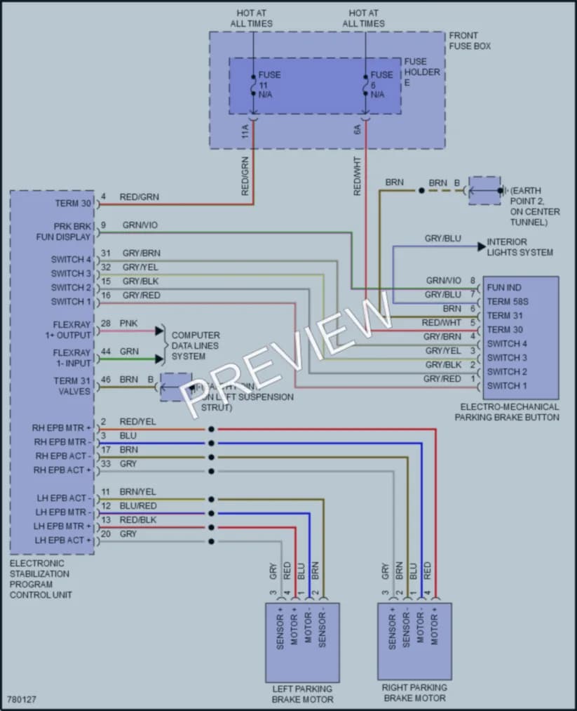 2021 Porsche Cayenne Shift Interlock wiring diagram preview