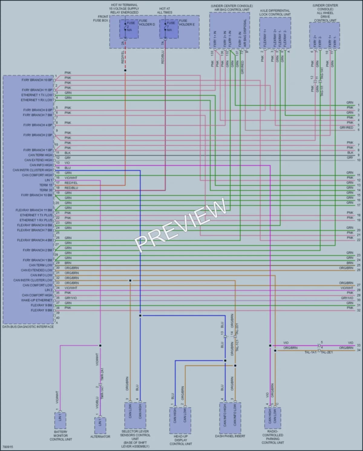 2021 Porsche CayenneHybrid Computer Data Lines wiring diagram preview