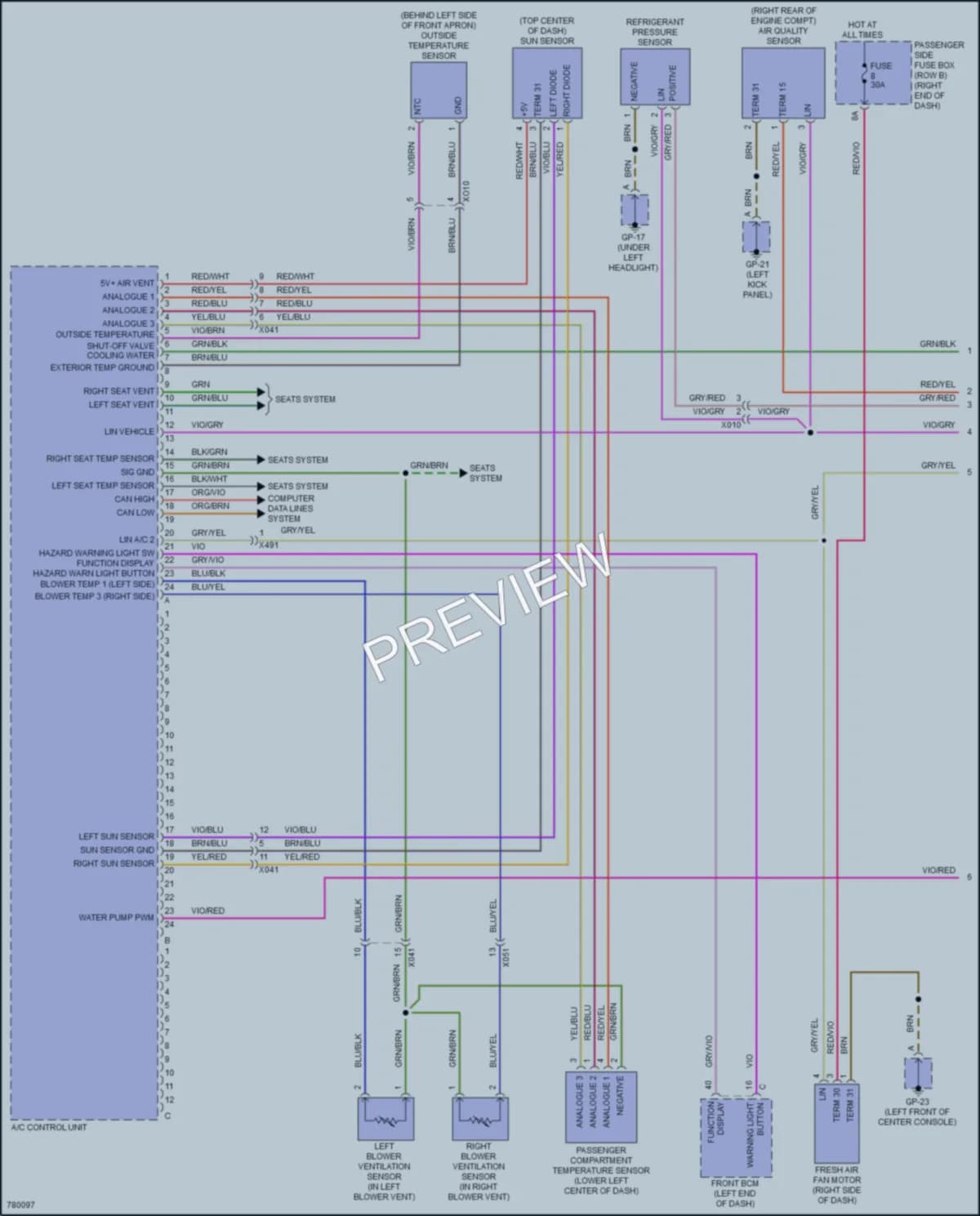 2021 Porsche Macan Air Conditioning wiring diagram preview