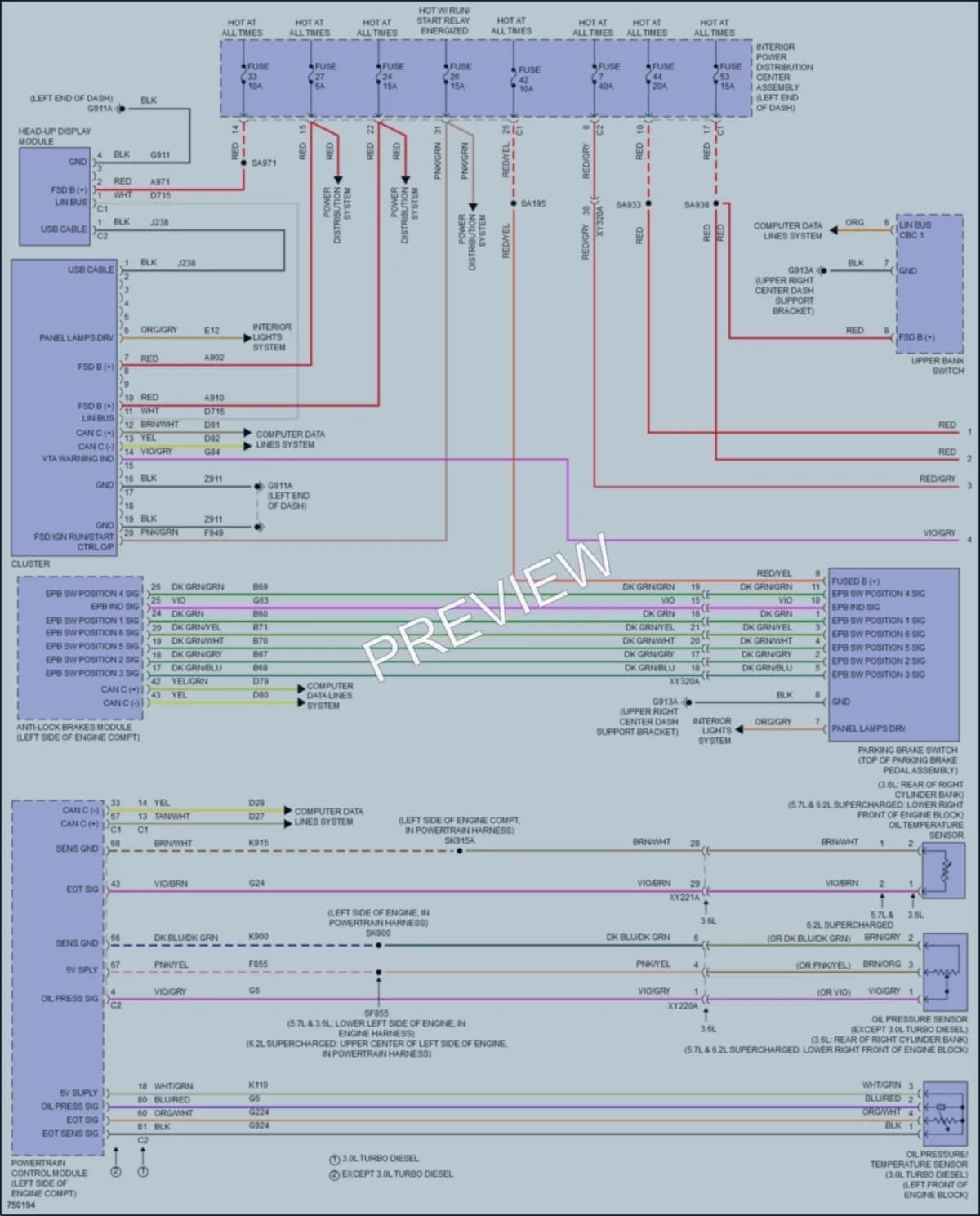 2021 Ram 1500 Instrument Cluster wiring diagram preview