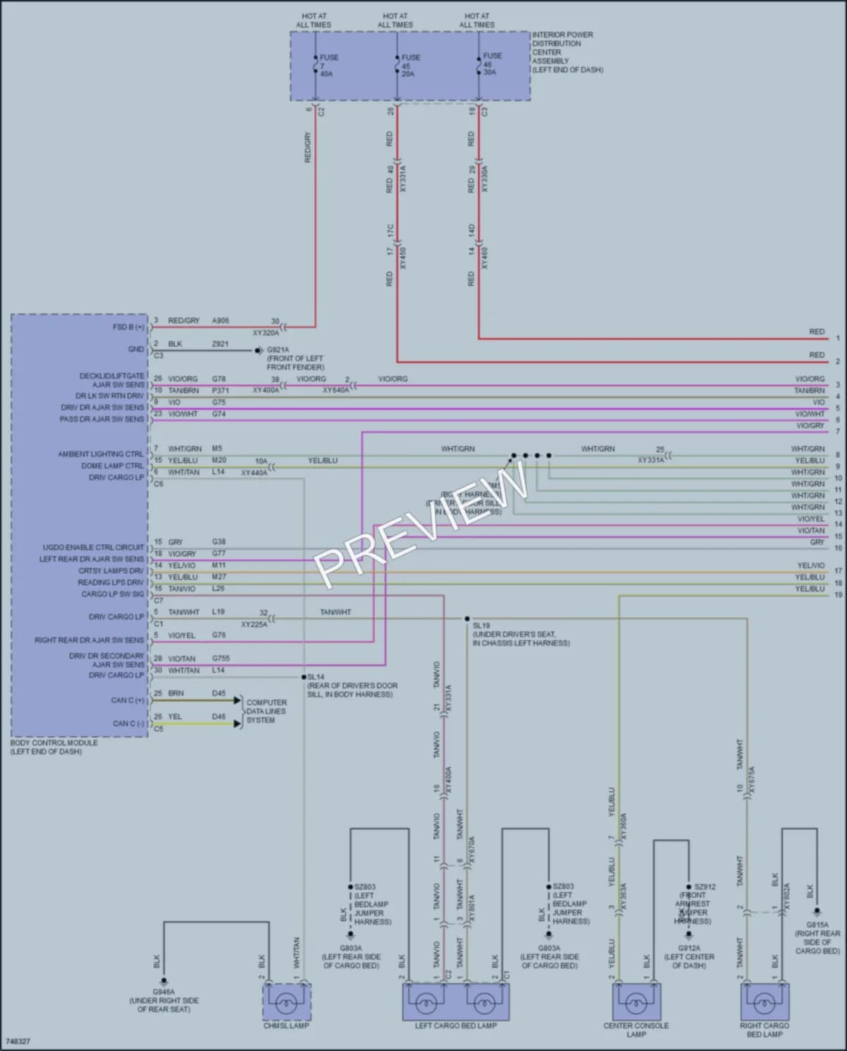 2021 Ram 1500 Interior Lights wiring diagram preview