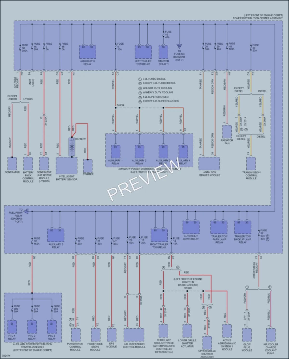 2021 Ram 1500 Power Distribution wiring diagram preview