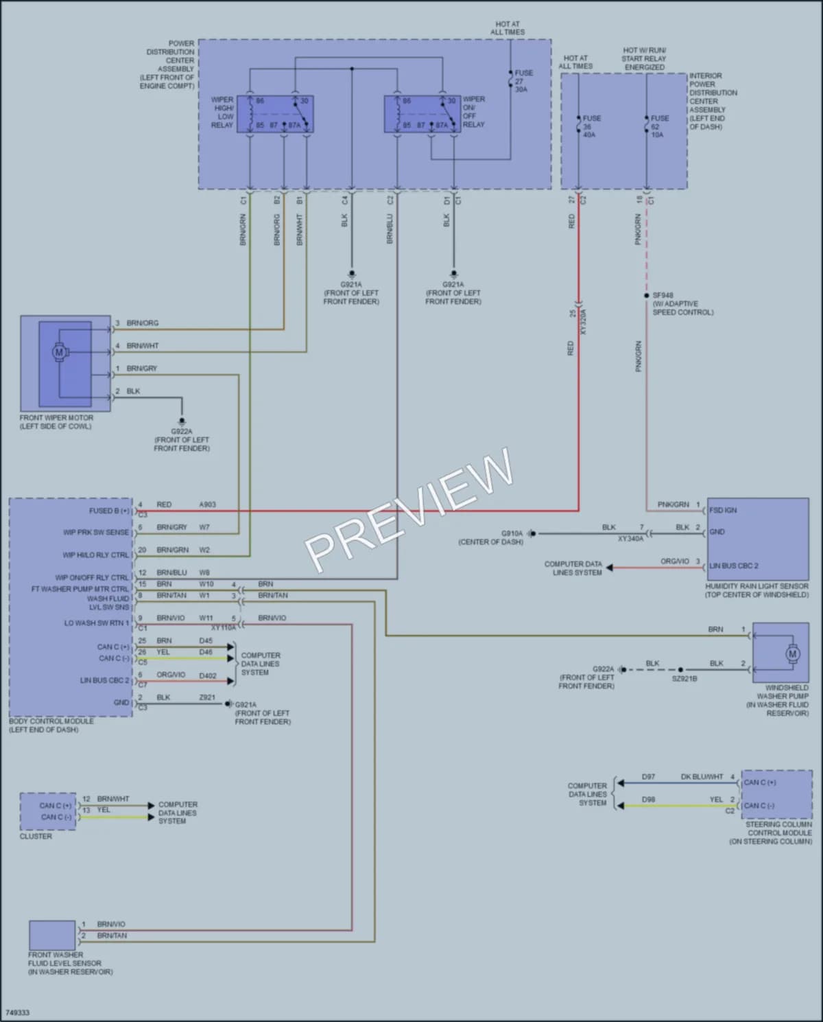 2021 Ram 1500 Wiper Washer wiring diagram preview