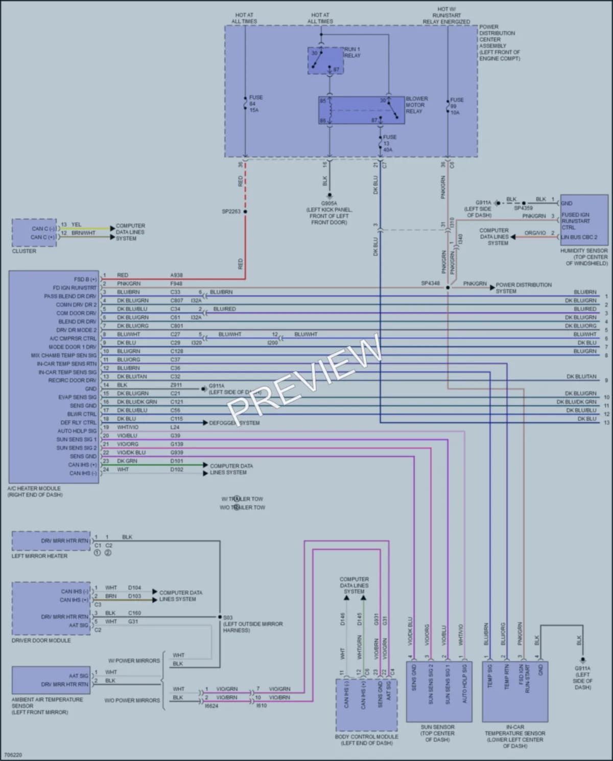 2021 Ram 1500Classic Air Conditioning wiring diagram preview