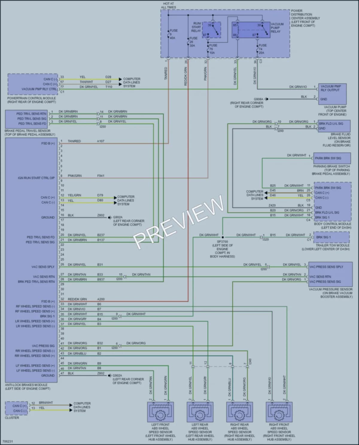 2021 Ram 1500Classic Anti Lock Brakes wiring diagram preview