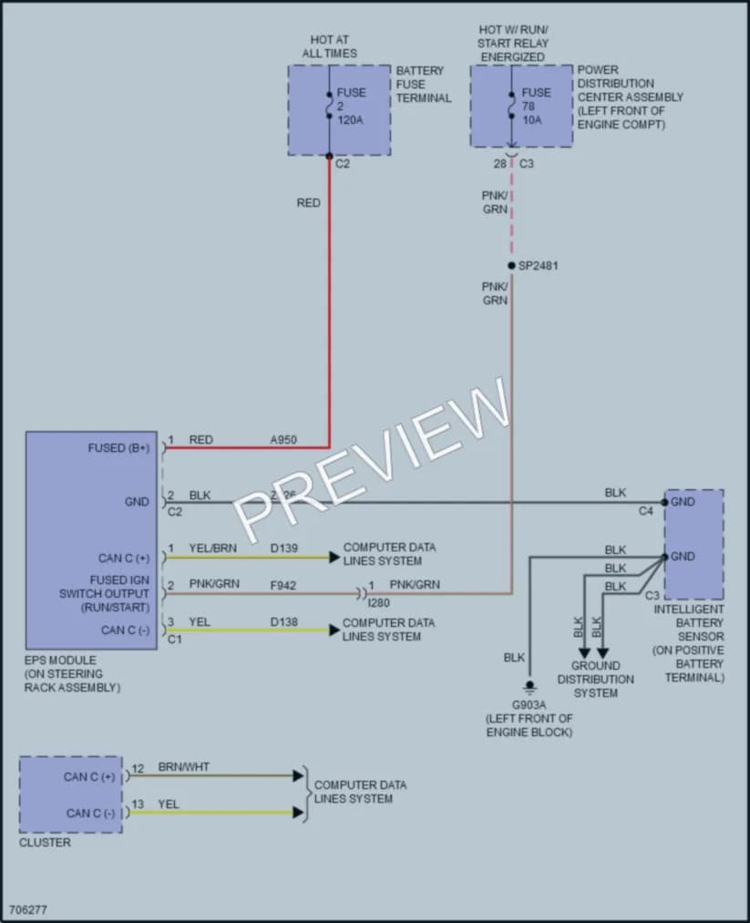 2021 Ram 1500Classic Electronic Power Steering wiring diagram preview