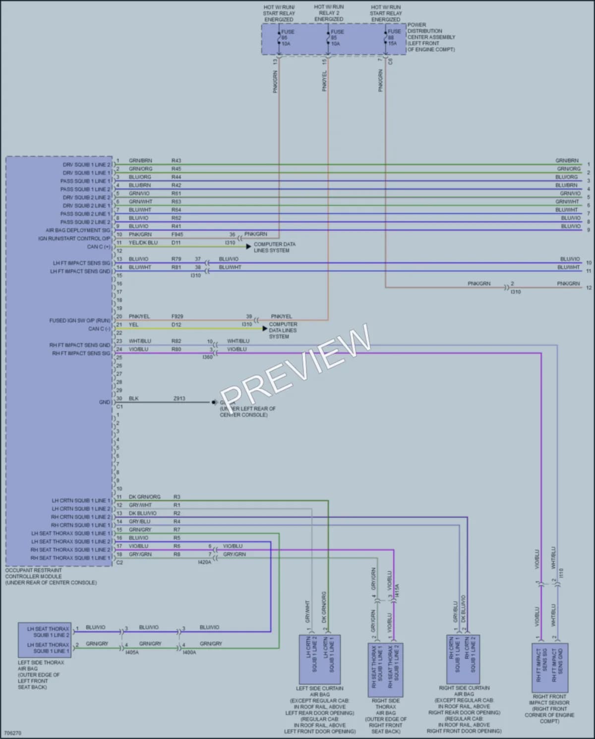 2021 Ram 1500Classic Supplemental Restraints wiring diagram preview