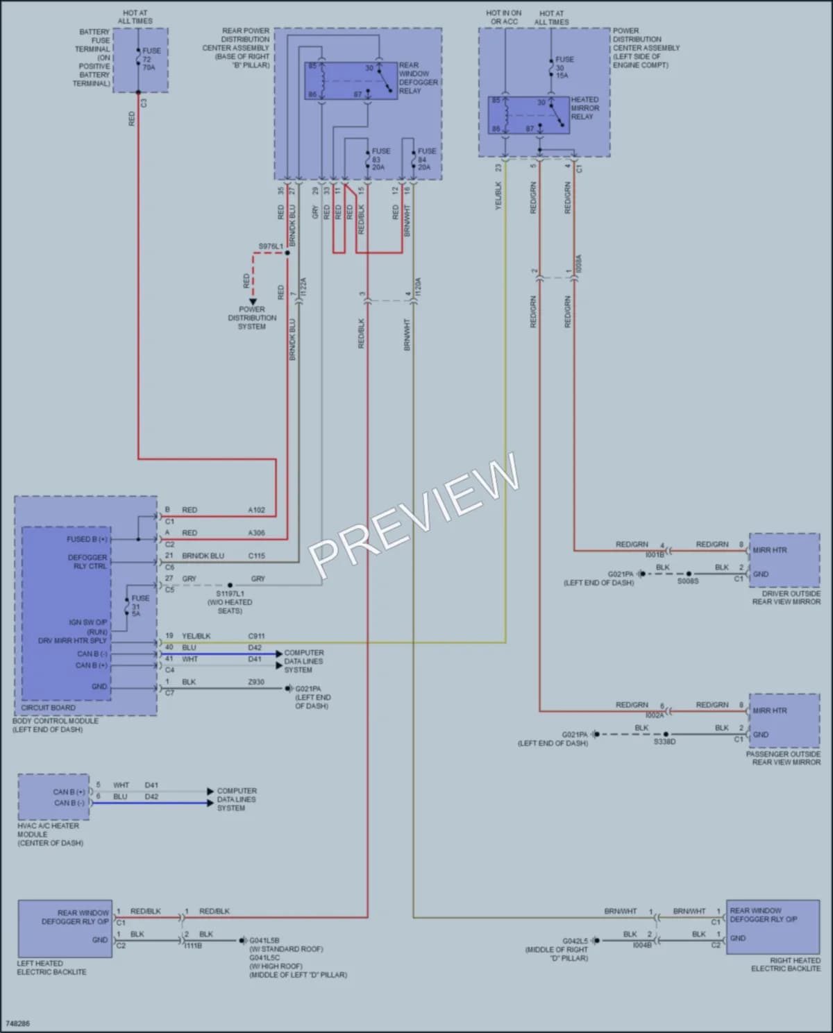 2021 Ram 1500ProMaster Defoggers wiring diagram preview