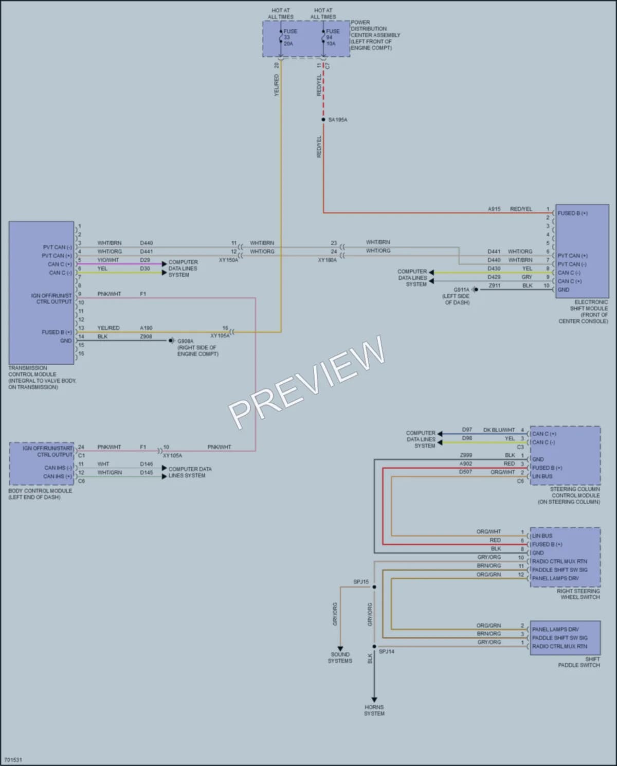 2021 Ram 2500 Transmission wiring diagram preview
