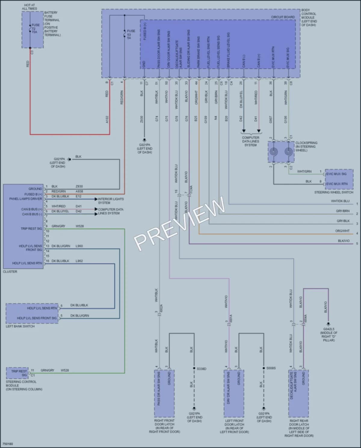 2021 Ram 2500ProMaster Instrument Cluster wiring diagram preview