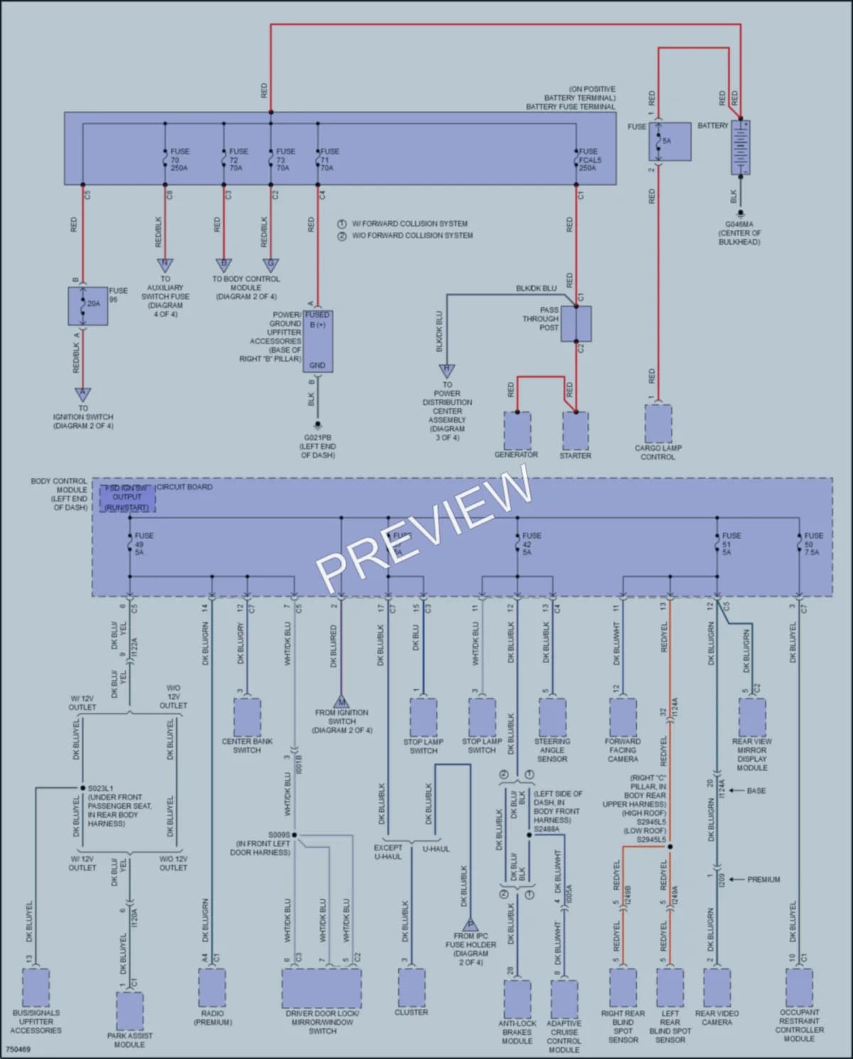 2021 Ram 2500ProMaster Power Distribution wiring diagram preview