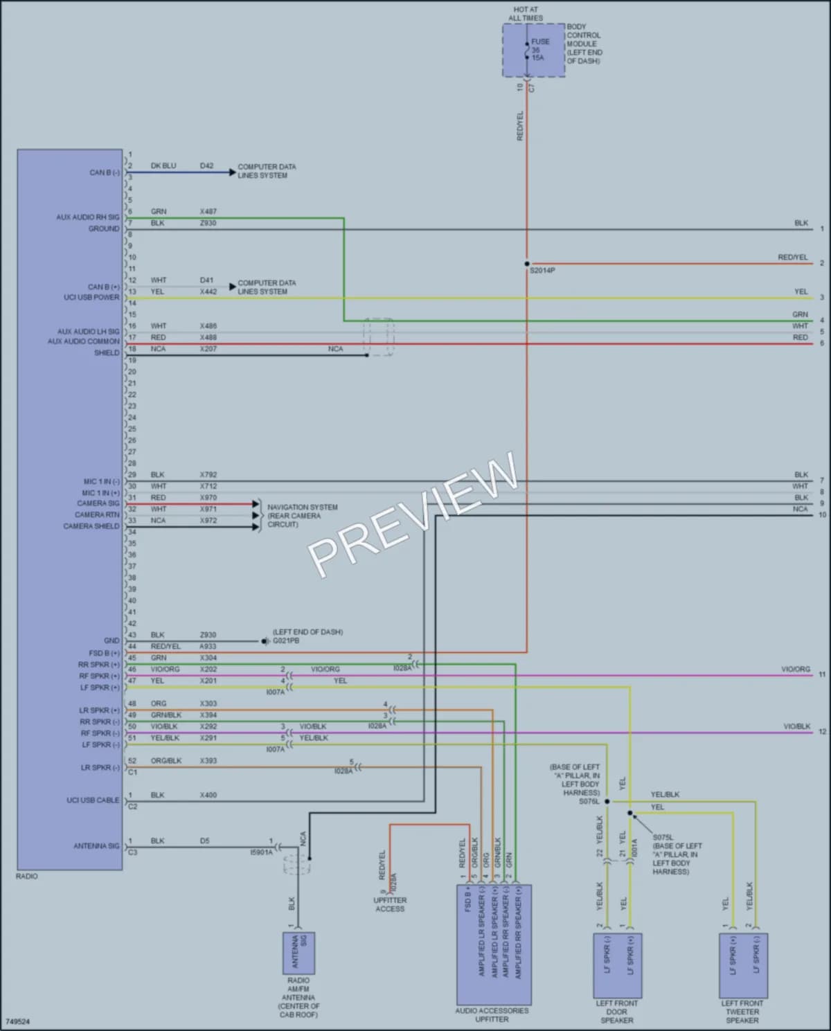 2021 Ram 2500ProMaster Radio wiring diagram preview