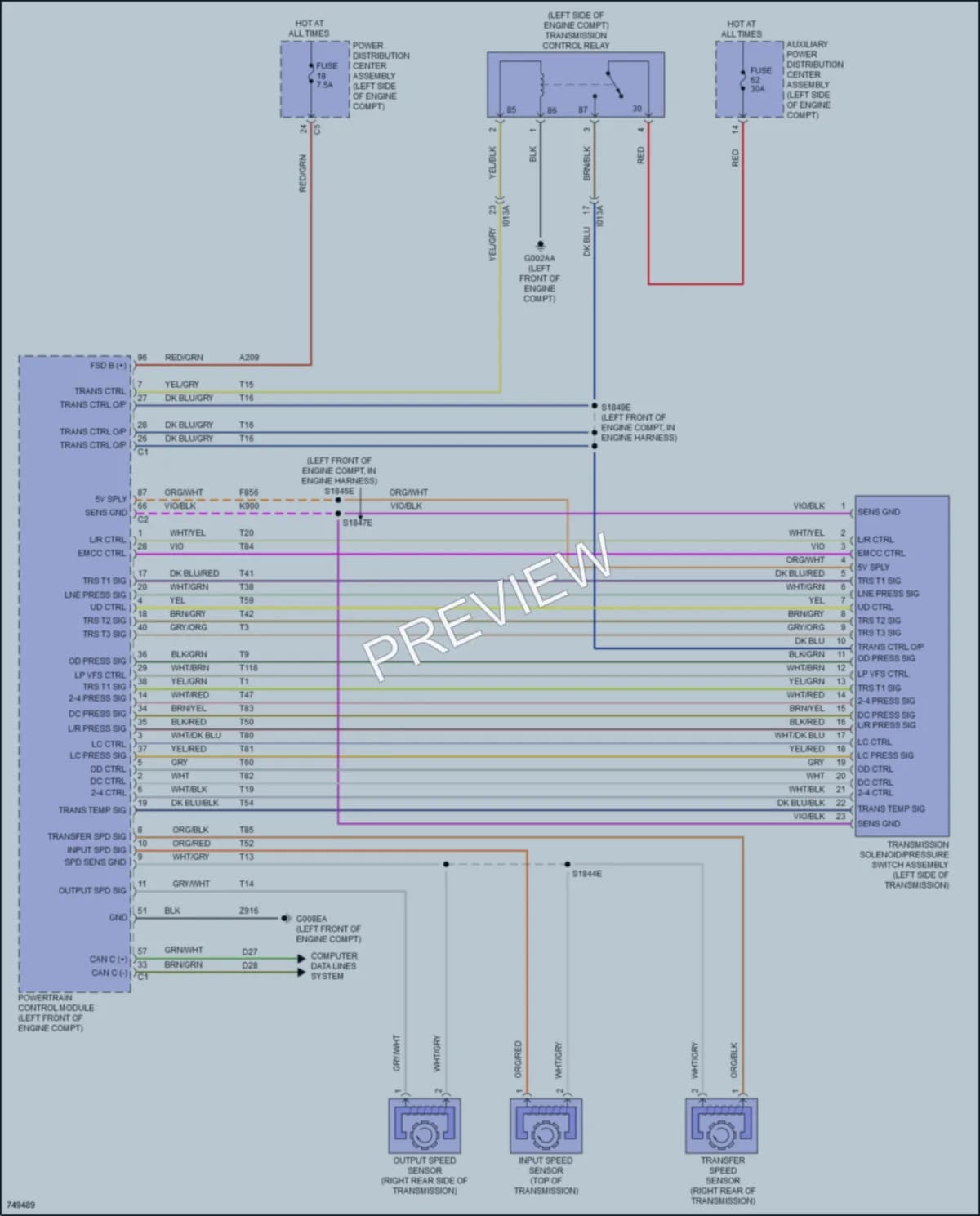 2021 Ram 2500ProMaster Transmission wiring diagram preview