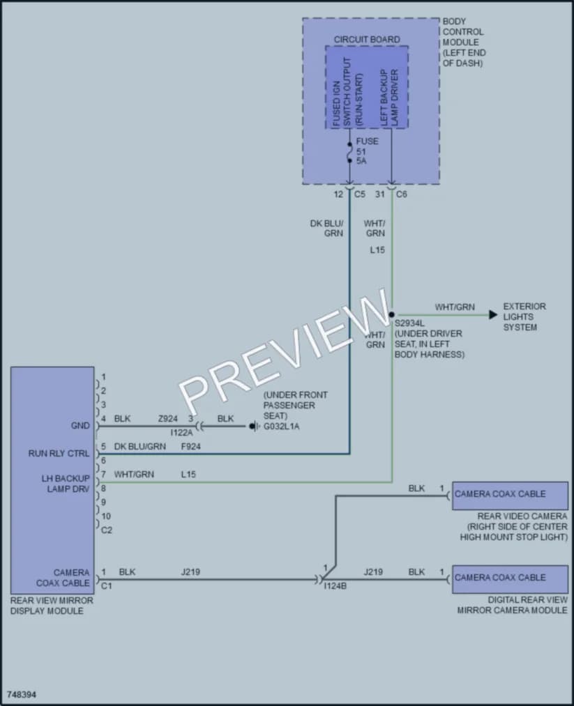 2021 Ram 3500ProMaster Power Mirrors wiring diagram preview