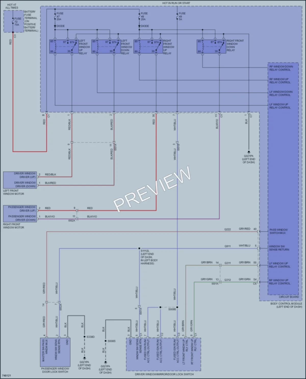 2021 Ram 3500ProMaster Power Windows wiring diagram preview