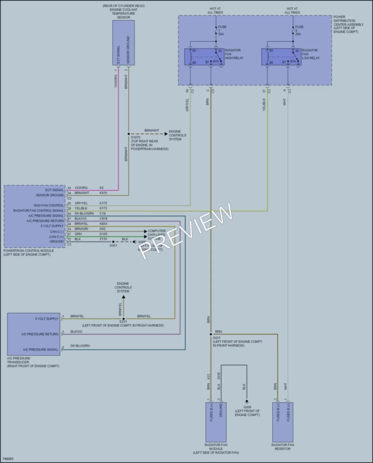 2021 Ram ProMasterCity Cooling Fan wiring diagram preview