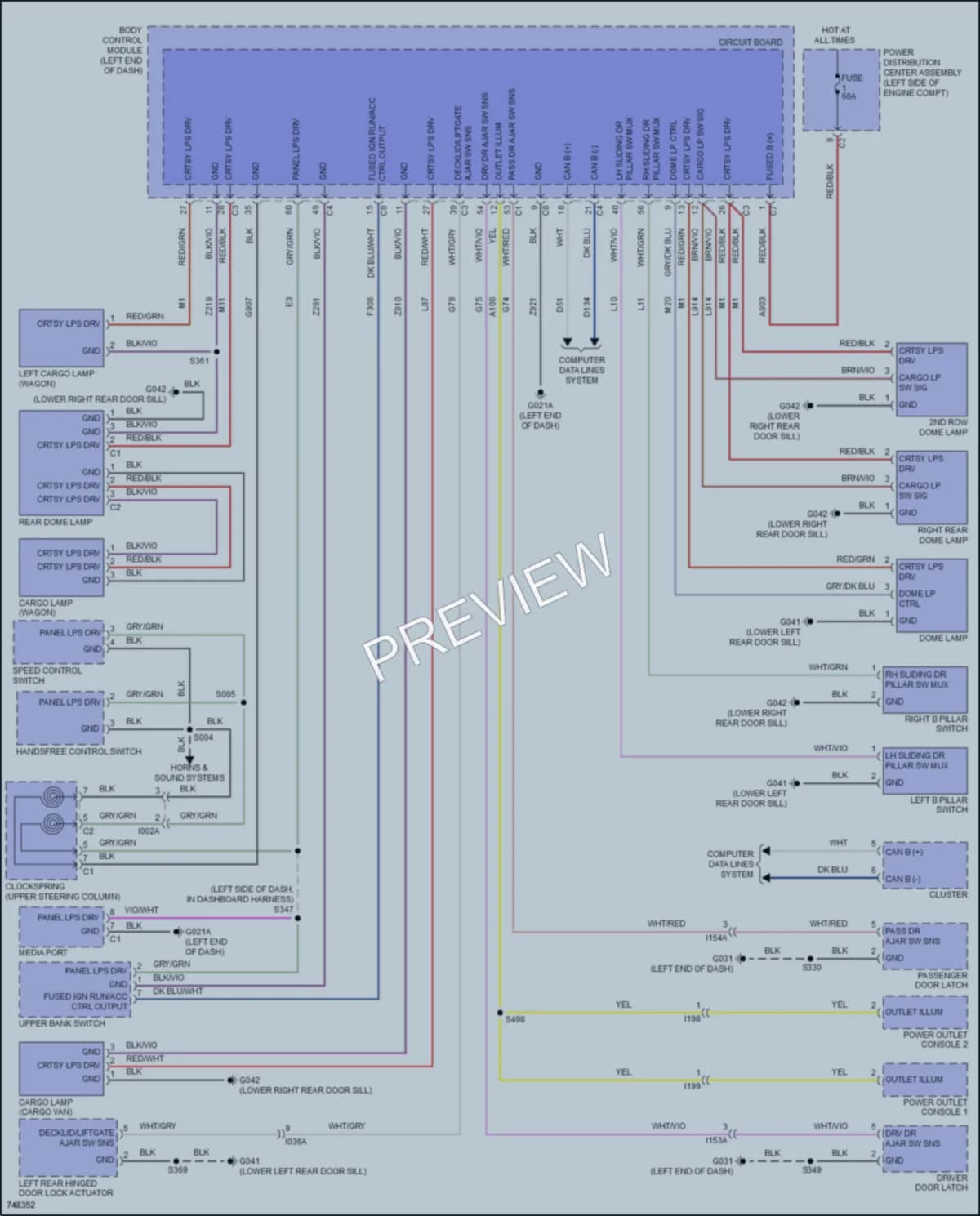 2021 Ram ProMasterCity Interior Lights wiring diagram preview