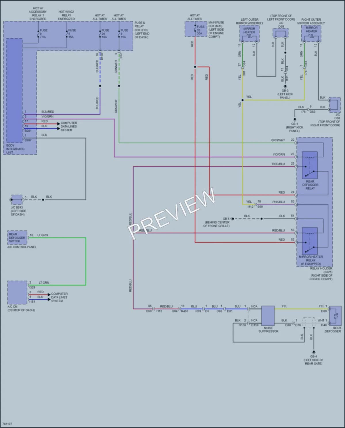 2021 Subaru Ascent Defoggers wiring diagram preview