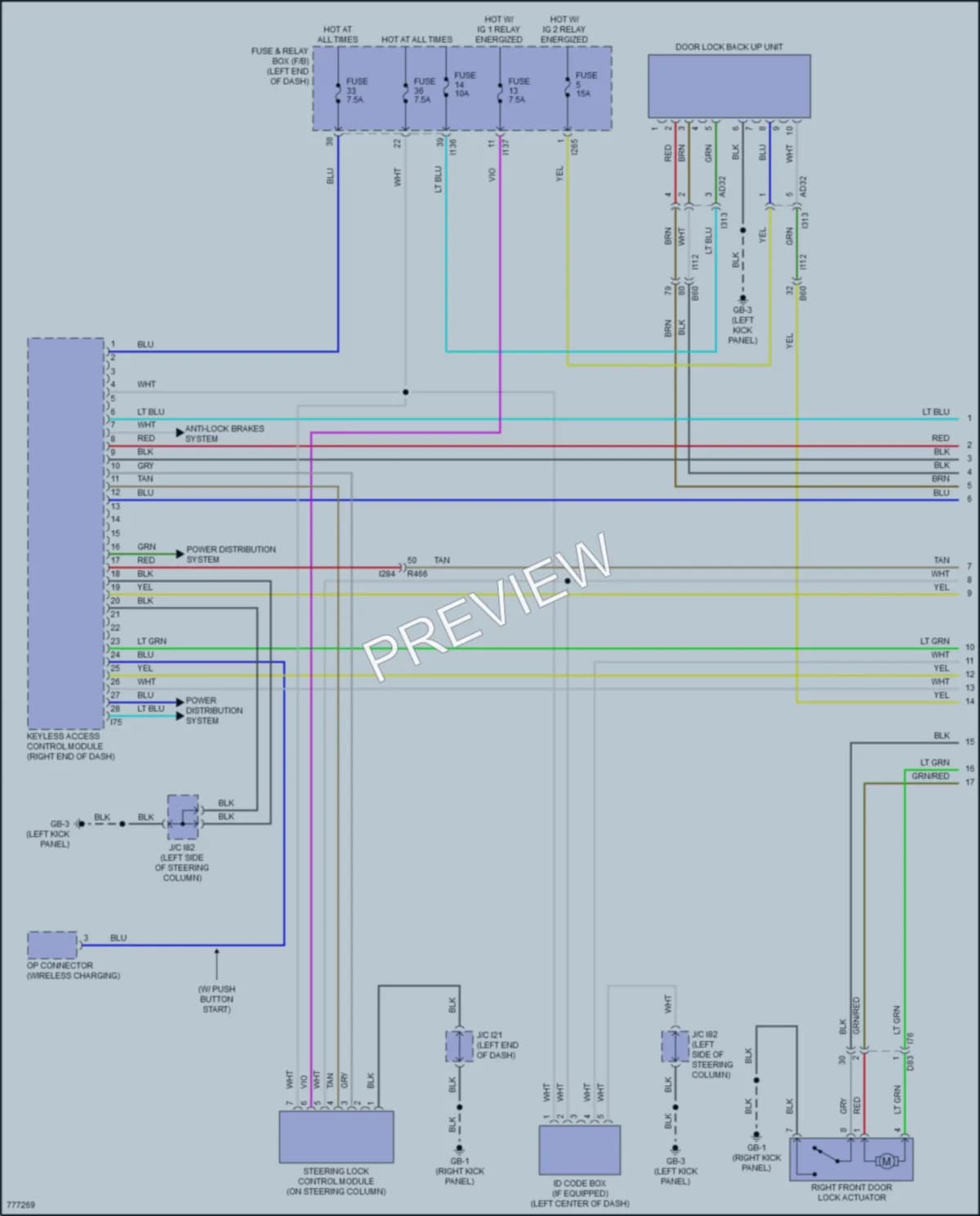2021 Subaru Ascent Power Door Locks wiring diagram preview