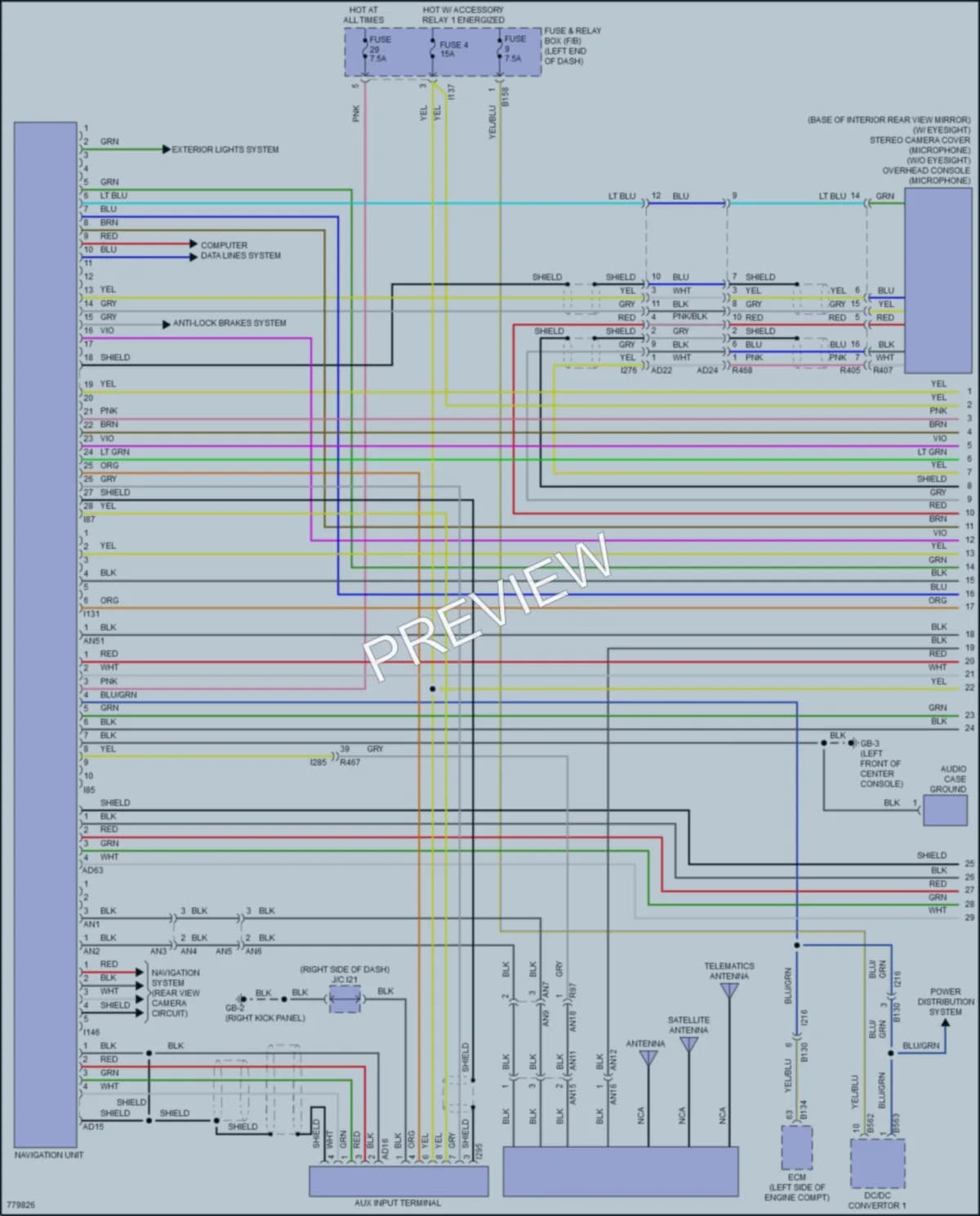 2021 Subaru Crosstrek Radio wiring diagram preview