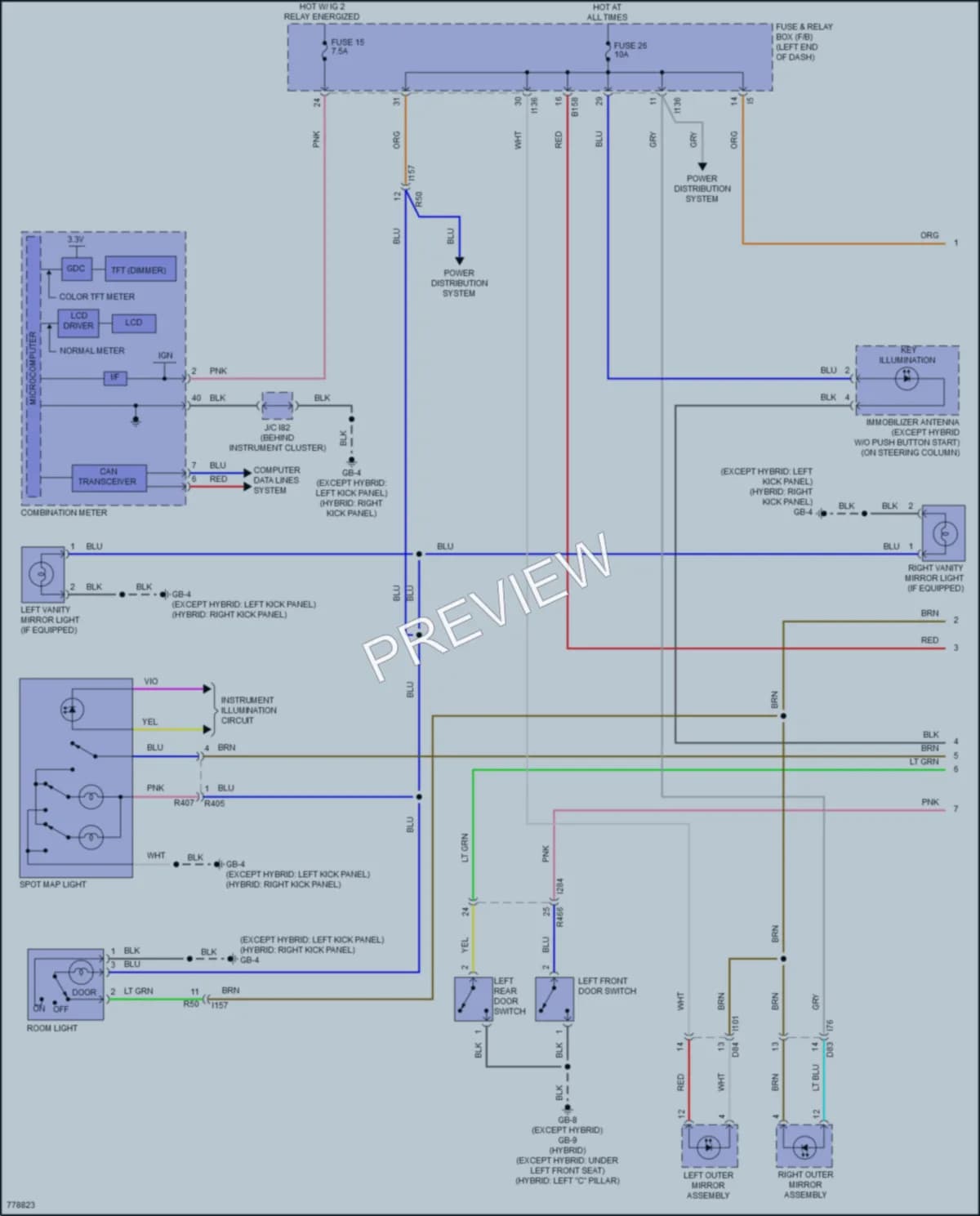 2021 Subaru CrosstrekHybrid Interior Lights wiring diagram preview