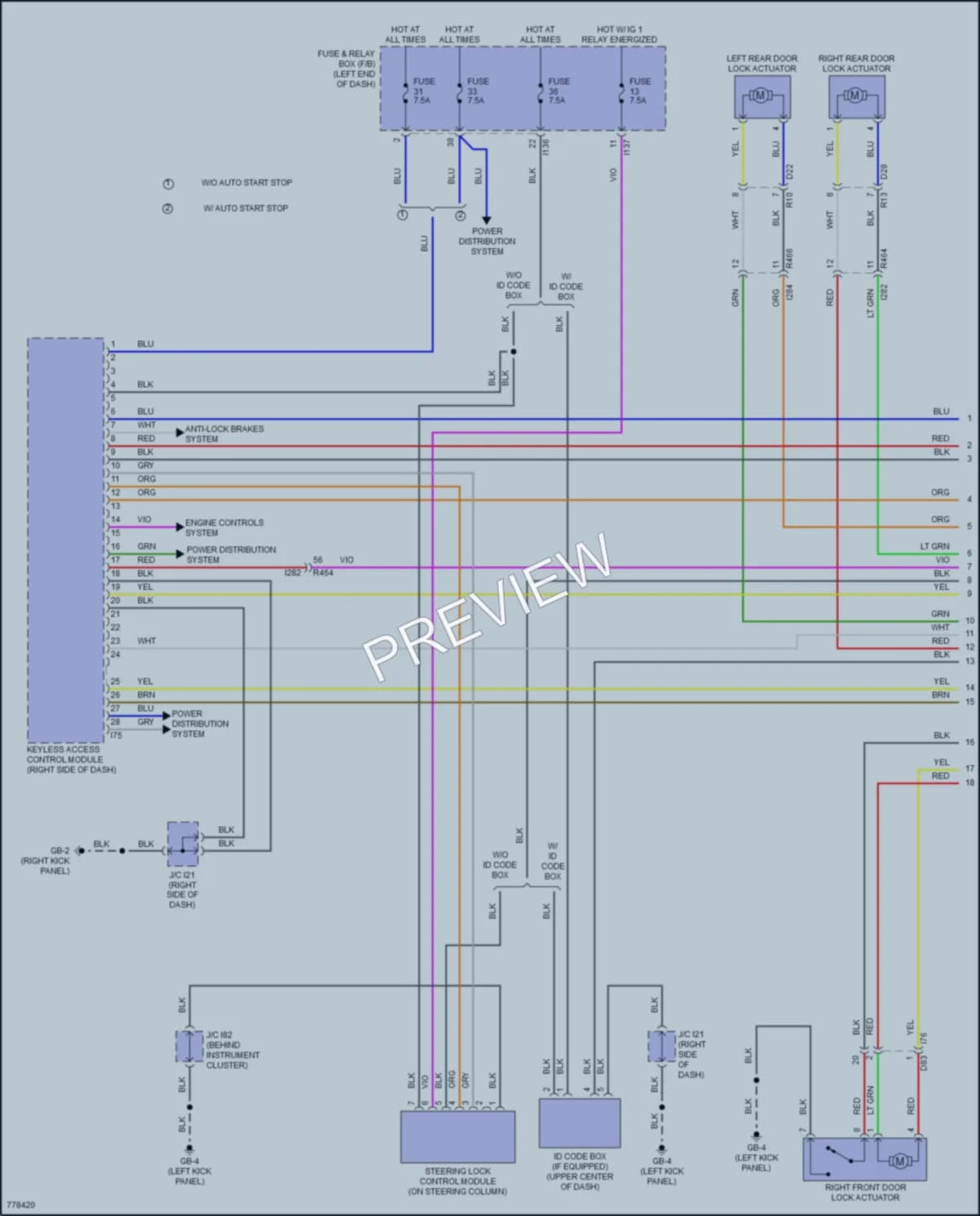 2021 Subaru CrosstrekHybrid Power Door Locks wiring diagram preview