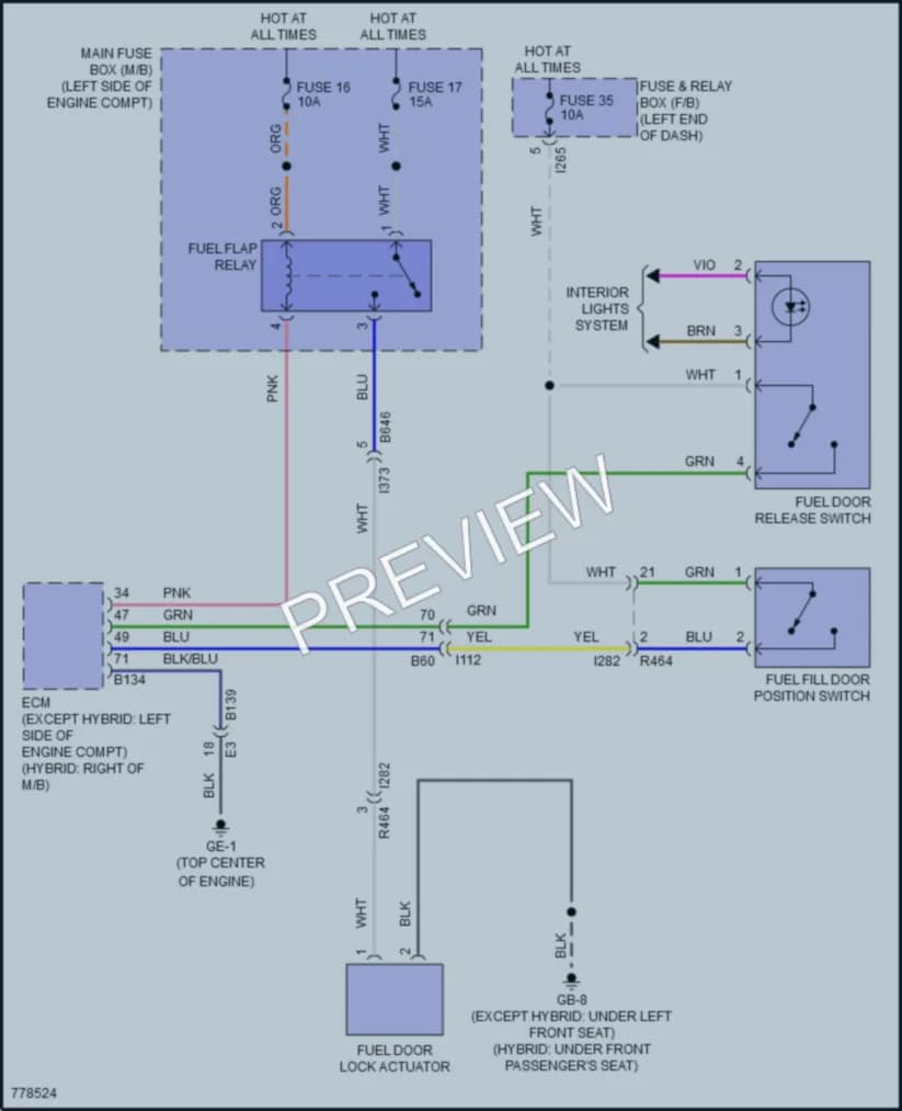 2021 Subaru CrosstrekHybrid Trunk Tailgate Fuel Door wiring diagram preview
