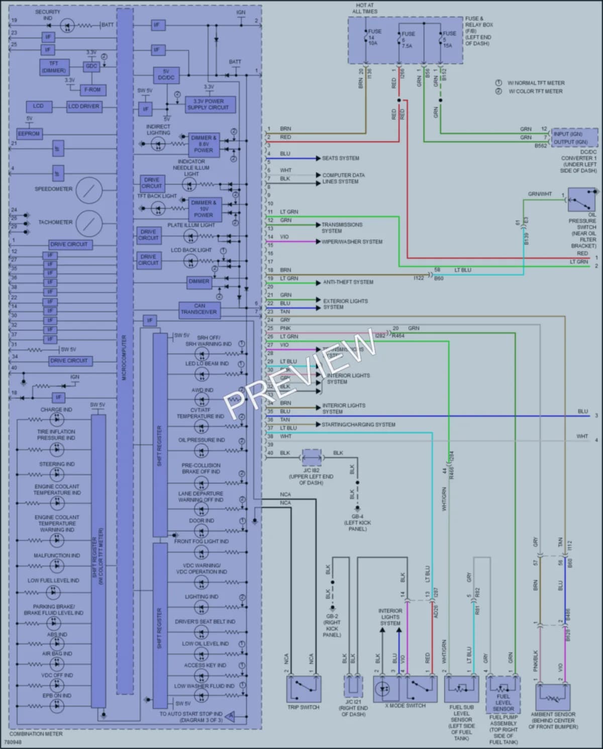 2021 Subaru Forester Instrument Cluster wiring diagram preview