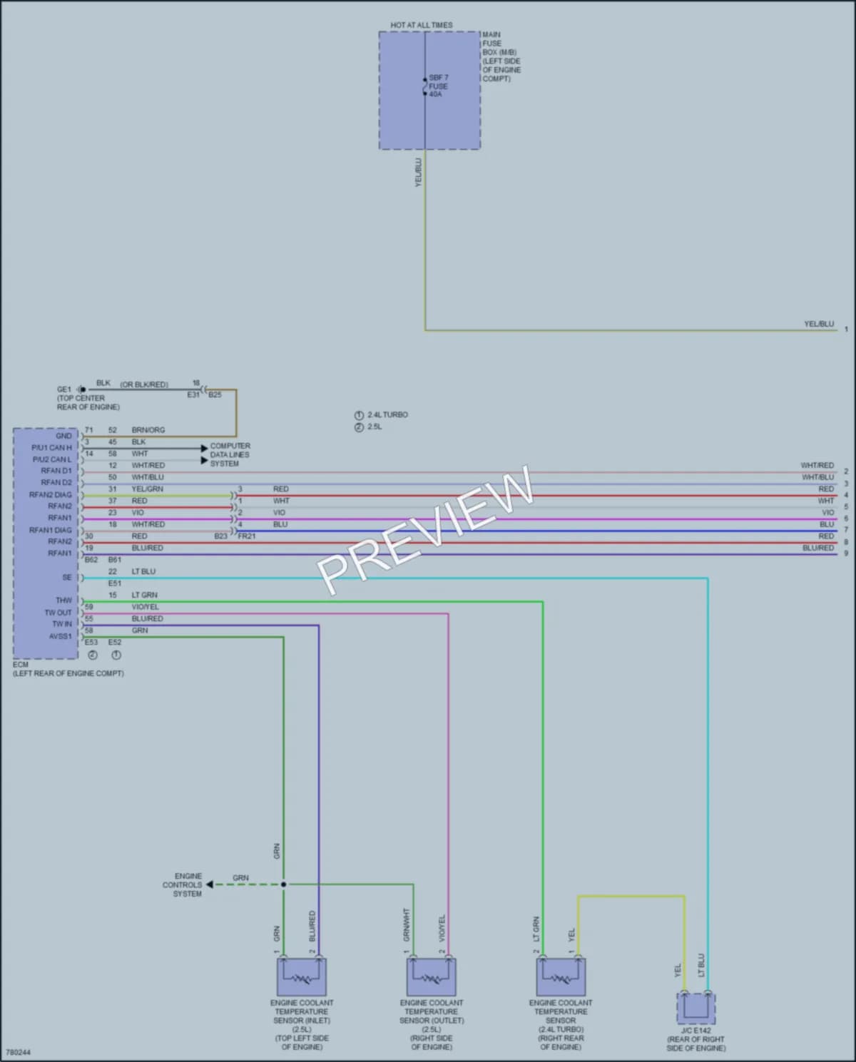 2021 Subaru Legacy Cooling Fan wiring diagram preview