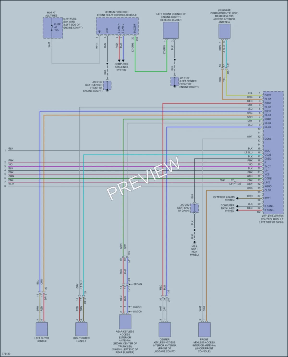 2021 Subaru Legacy Power Door Locks wiring diagram preview