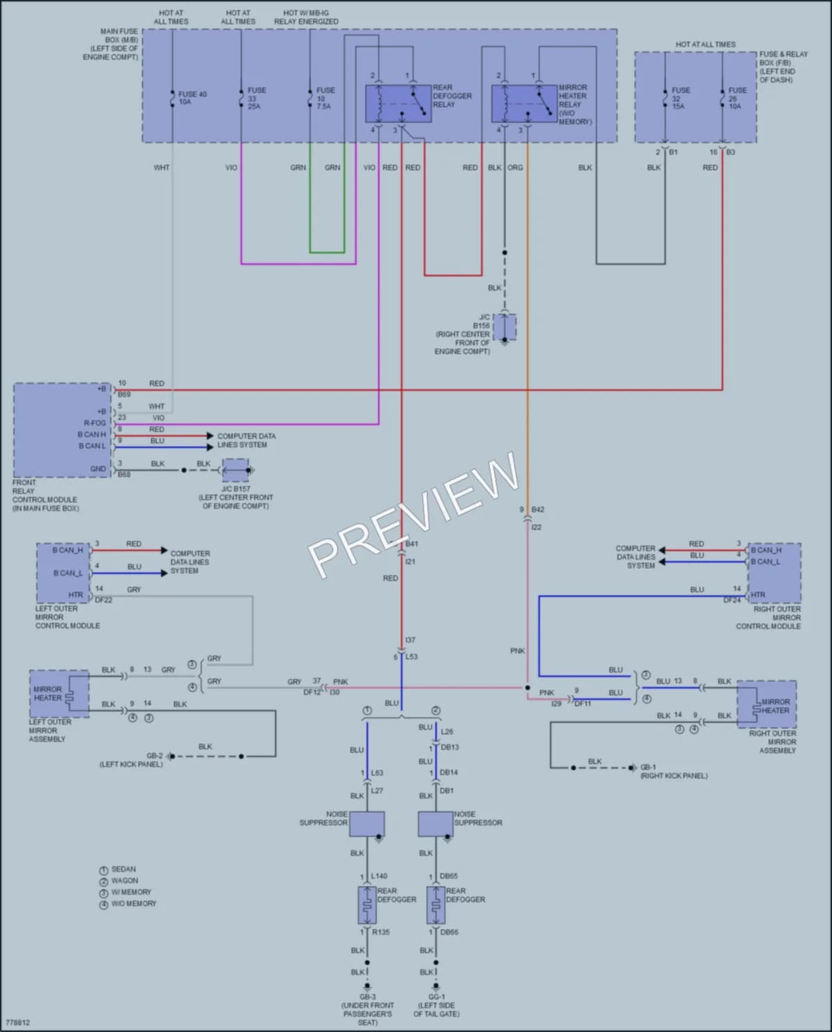 2021 Subaru Outback Defoggers wiring diagram preview