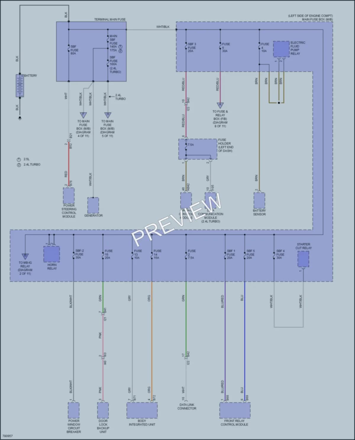 2021 Subaru Outback Power Distribution wiring diagram preview