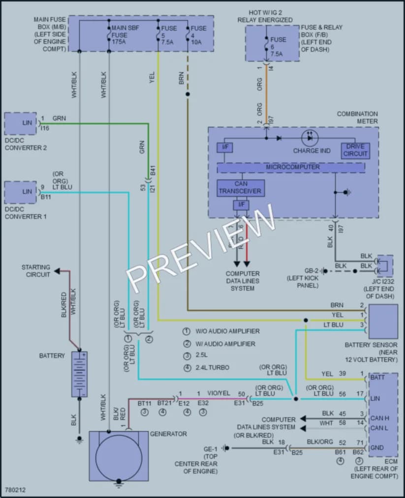 2021 Subaru Outback Starting Charging wiring diagram preview