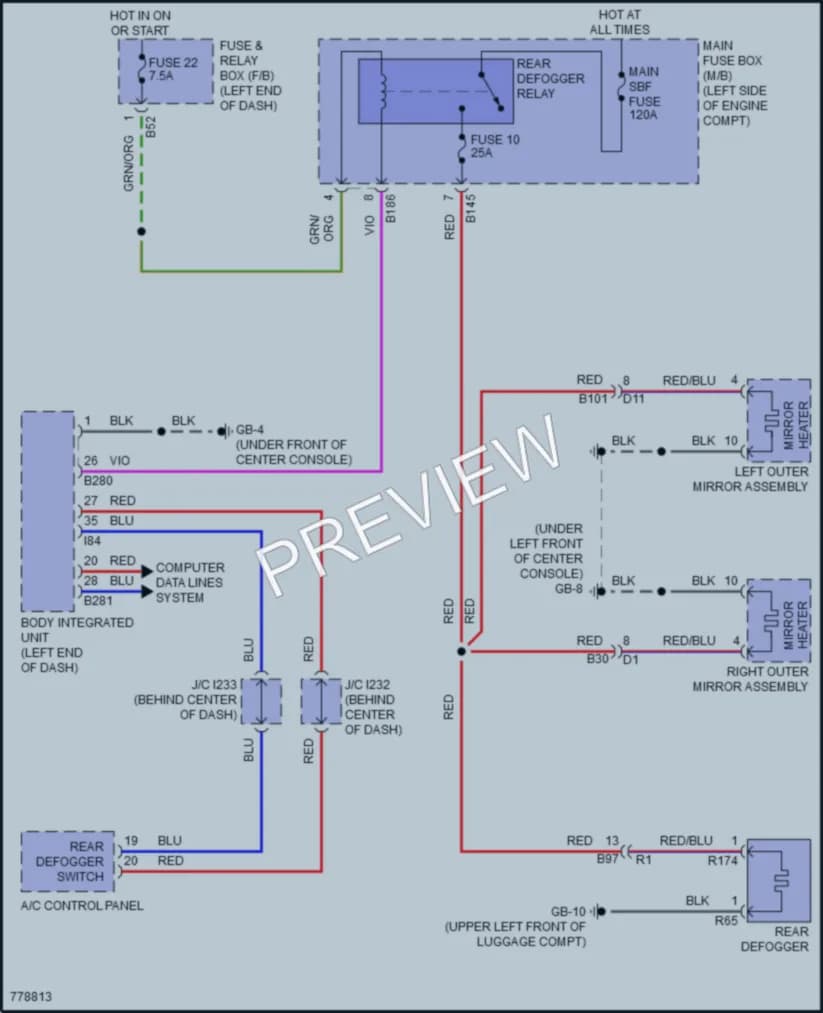 2021 Subaru WRX Defoggers wiring diagram preview