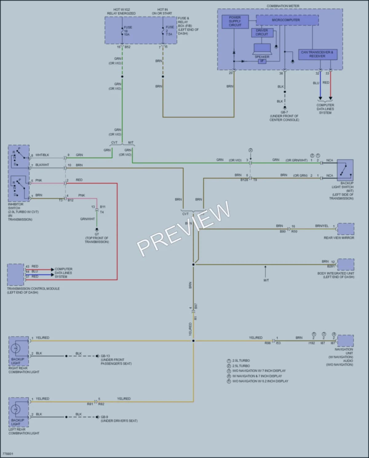 2021 Subaru WRX Exterior Lights wiring diagram preview