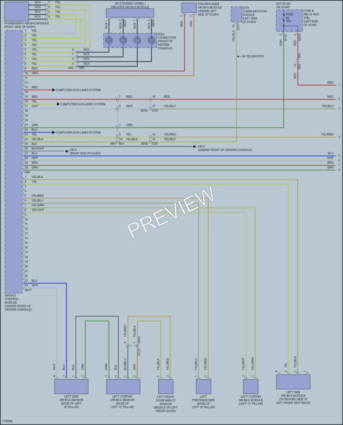 2021 Subaru WRX Supplemental Restraints wiring diagram preview
