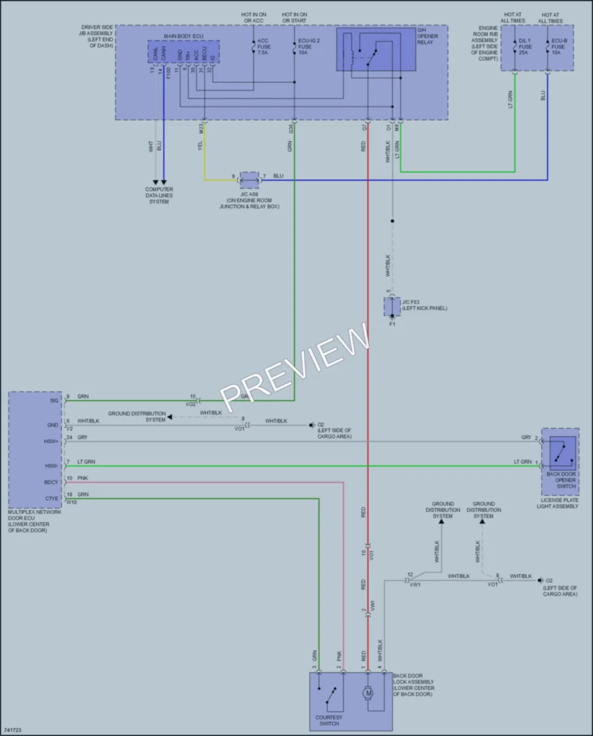 2021 Toyota 4Runner Trunk Tailgate Fuel Door wiring diagram preview