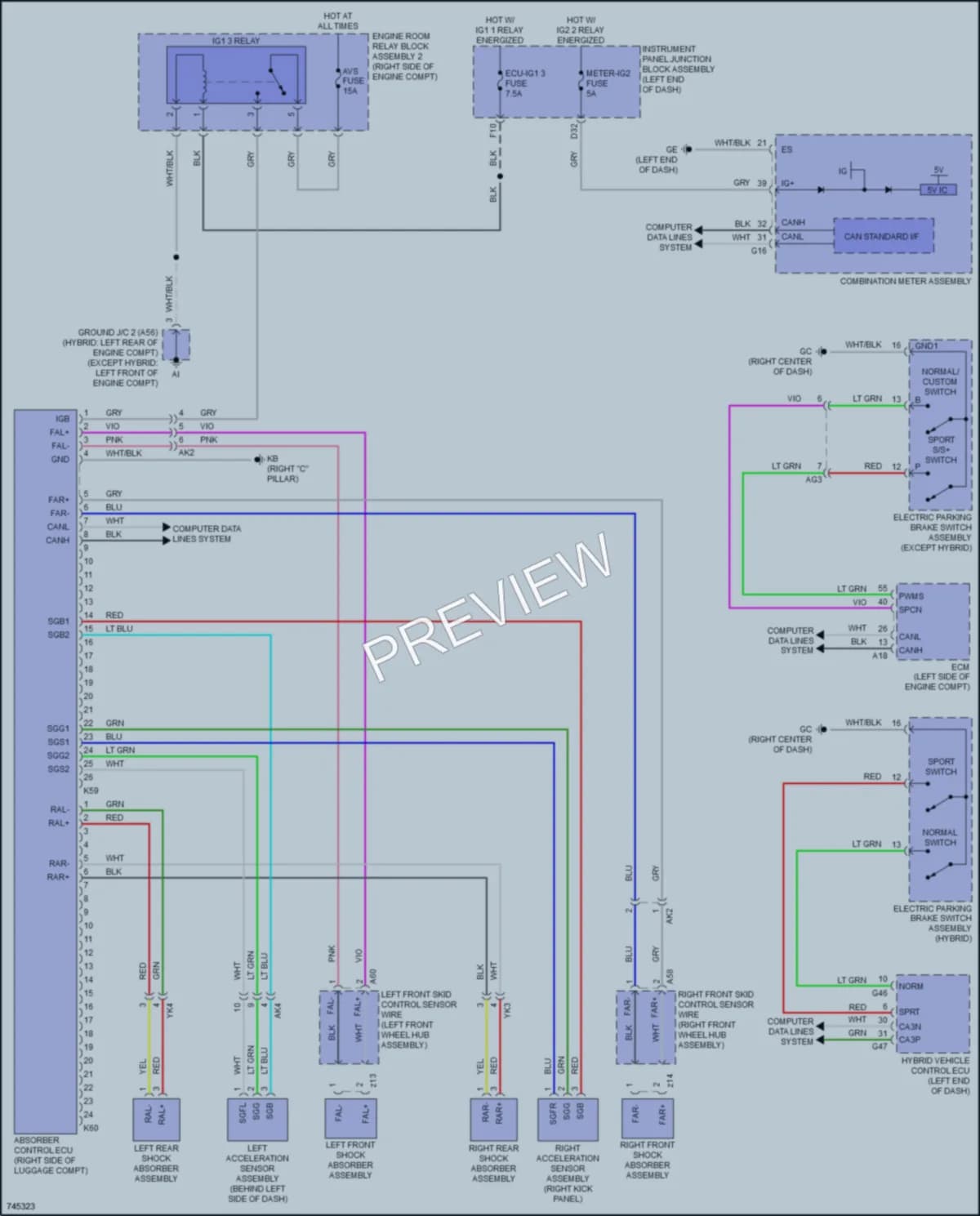 2021 Toyota Avalon Electronic Suspension wiring diagram preview