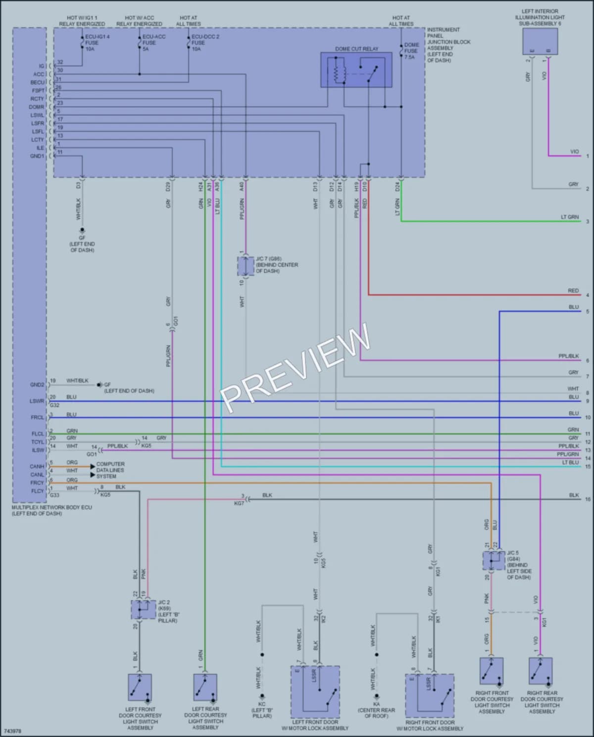 2021 Toyota Avalon Interior Lights wiring diagram preview