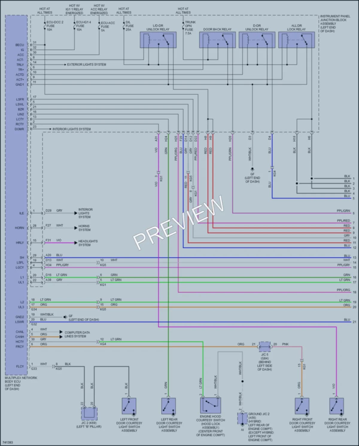 2021 Toyota AvalonHybrid Anti Theft wiring diagram preview