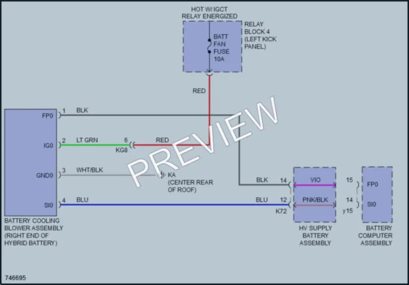2021 Toyota AvalonHybrid Cooling Fan wiring diagram preview